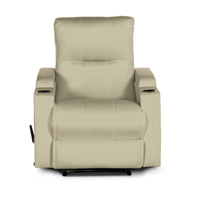 In House Rocking & Rotating Recliner Upholstered Chair with Controllable Back - White-905152-W (6613419229280)
