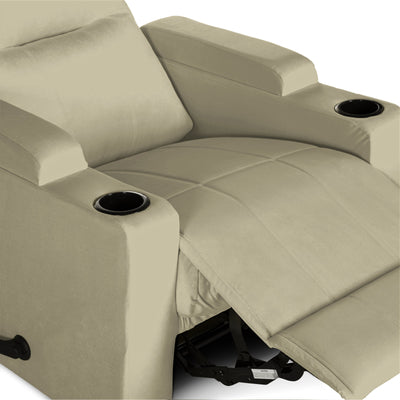 In House Rocking Recliner Upholstered Chair with Controllable Back - White-905151-W (6613418770528)