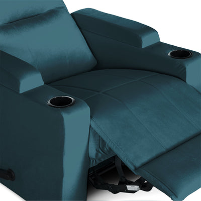 In House Classic Recliner Upholstered Chair with Controllable Back - Turquoise-905150-TU (6613418016864)