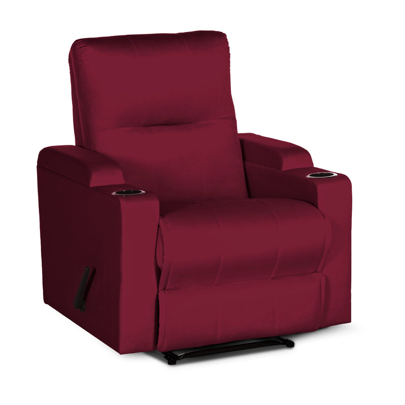 In House Rocking Recliner Upholstered Chair with Controllable Back - Red-905151-RE (6613418704992)