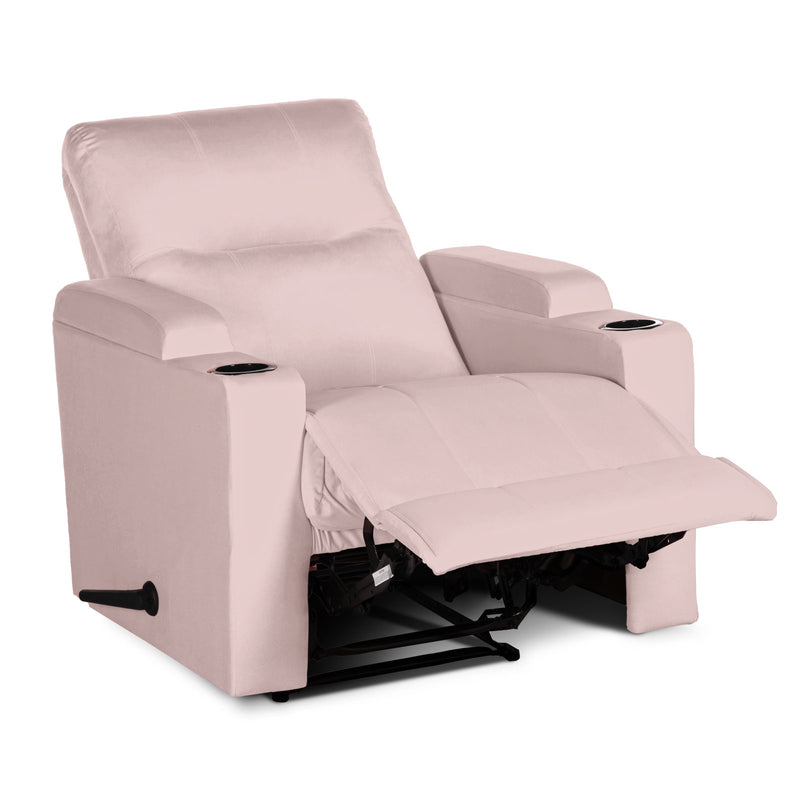 In House Rocking Recliner Upholstered Chair with Controllable Back - Light Grey-905151-G (6613418573920)