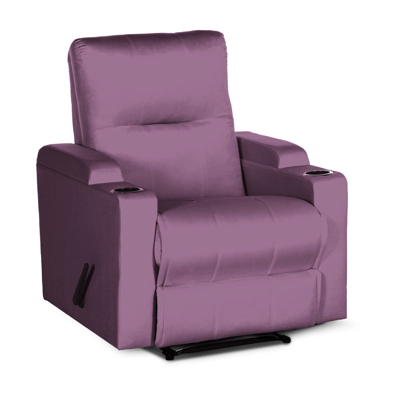 In House Rocking & Rotating Recliner Upholstered Chair with Controllable Back - Purple-905152-PU (6613419130976)