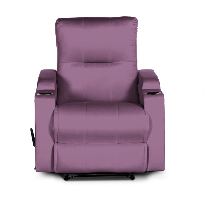 In House Rocking & Rotating Recliner Upholstered Chair with Controllable Back - Purple-905152-PU (6613419130976)