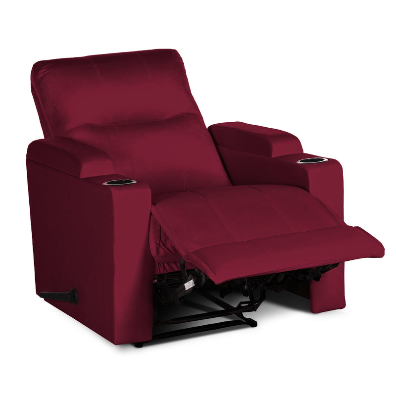 In House Classic Recliner Upholstered Chair with Controllable Back - Red-905150-RE (6613418246240)