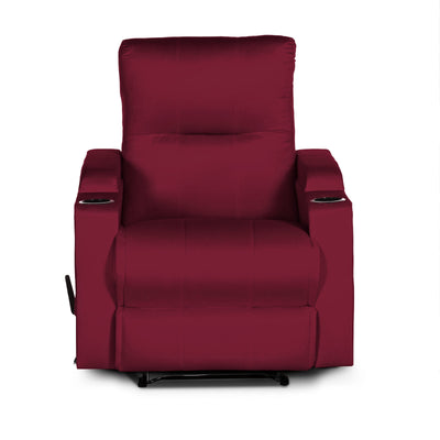 In House Rocking & Rotating Recliner Upholstered Chair with Controllable Back - Red-905152-RE (6613419163744)