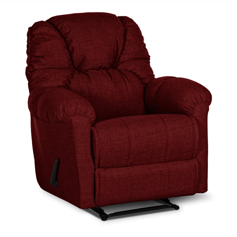 American Polo Recliner Rocking Linen Chair Upholstered With Controllable Back - Red-905166-RE (6613423718496)