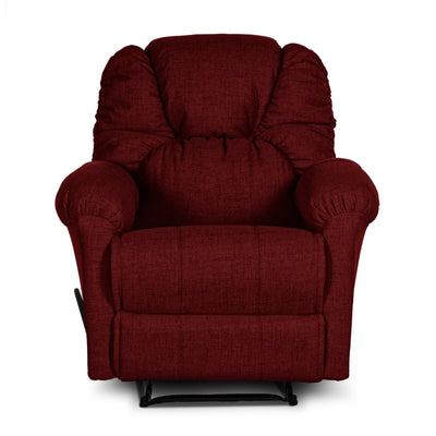 American Polo Recliner Rocking and Rotating Linen Chair Upholstered With Controllable Back  - Red-905167-RE (6613424242784)