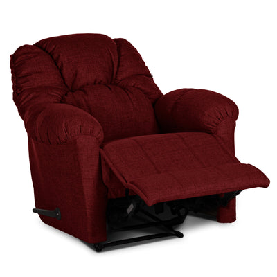 American Polo Classical Linen Recliner Upholstered Chair with Controllable Back - Red-905165-RE (6613423226976)