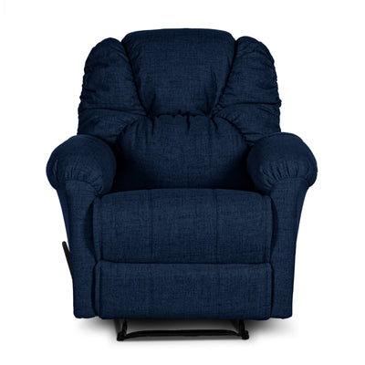 American Polo Recliner Rocking Linen Chair Upholstered With Controllable Back - Blue-905166-B (6613423751264)