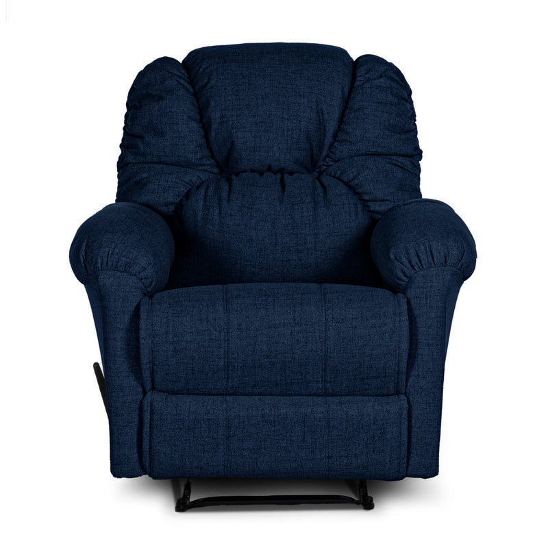 American Polo Recliner Rocking and Rotating Linen Chair Upholstered With Controllable Back  - Teal-905167-TU (6613424406624)