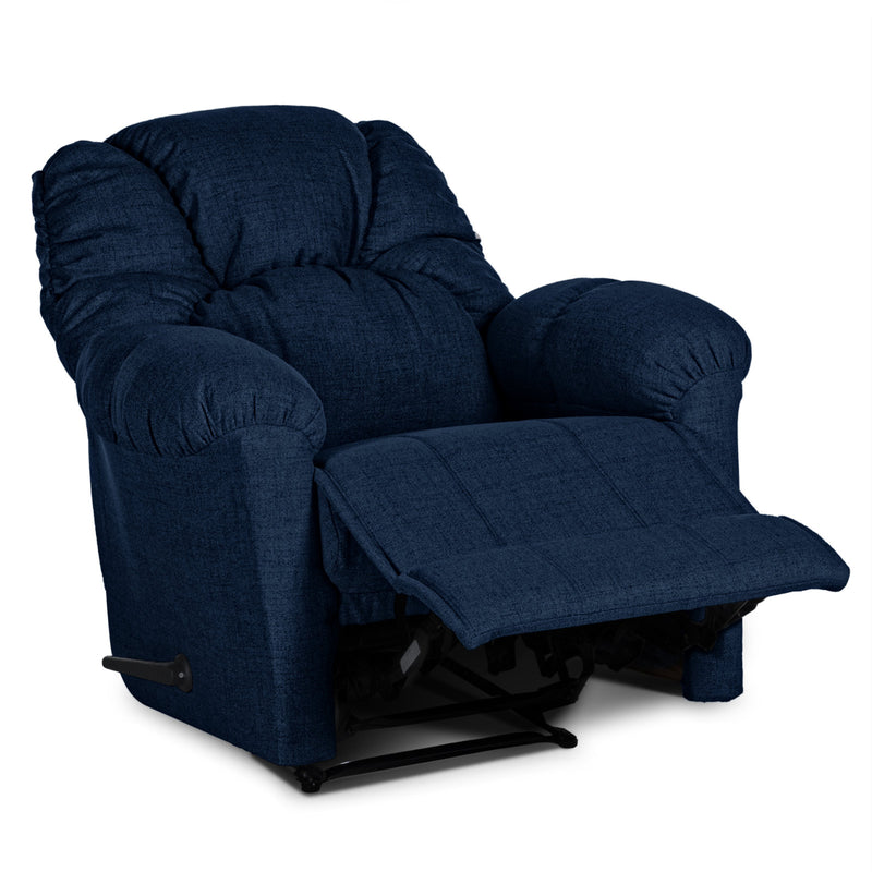 American Polo Recliner Rocking and Rotating Linen Chair Upholstered With Controllable Back  - Blue-905167-B (6613424210016)