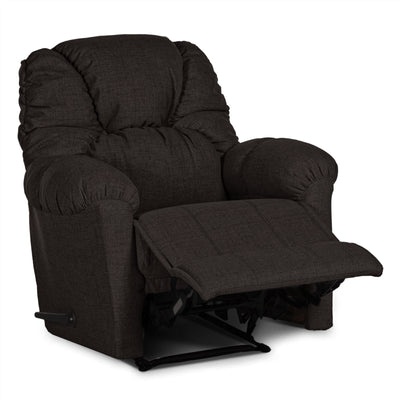 American Polo Recliner Rocking Linen Chair Upholstered With Controllable Back - Dark Brown-905166-BR (6613423980640)