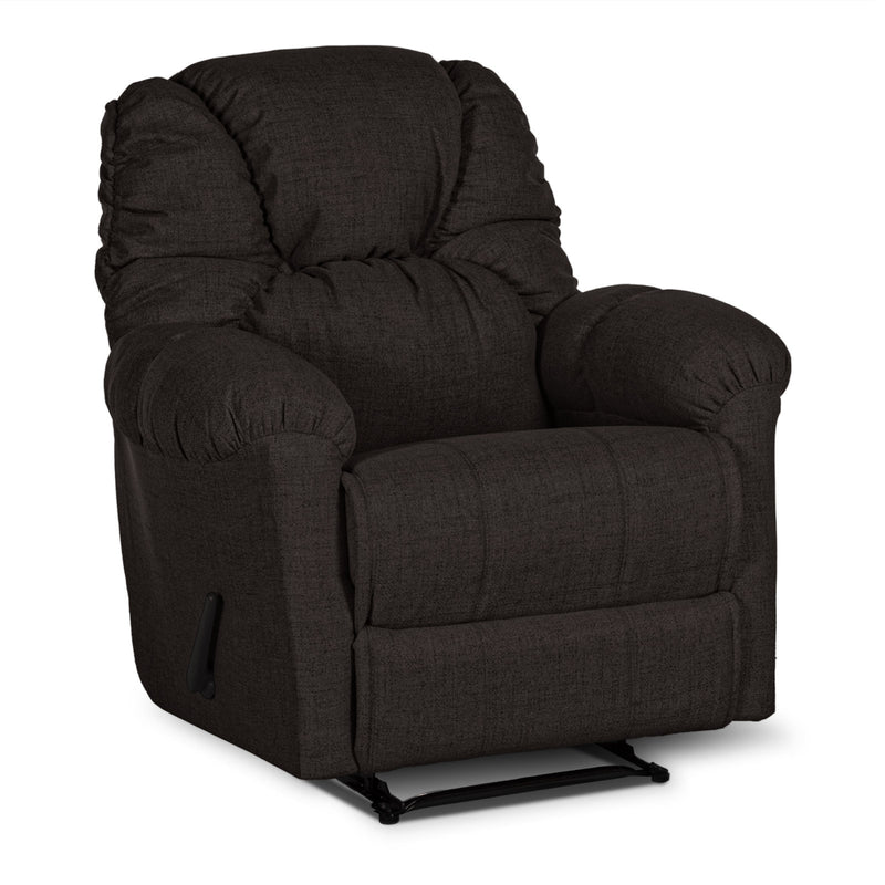 American Polo Classical Linen Recliner Upholstered Chair with Controllable Back - Dark Brown-905165-BR (6613423456352)