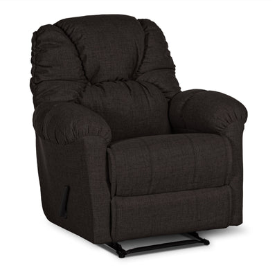 American Polo Recliner Rocking and Rotating Linen Chair Upholstered With Controllable Back  - Dark Brown-905167-BR (6613424472160)