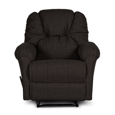 American Polo Recliner Rocking and Rotating Linen Chair Upholstered With Controllable Back  - Dark Brown-905167-BR (6613424472160)