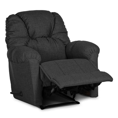 American Polo Recliner Rocking and Rotating Linen Chair Upholstered With Controllable Back  - dark grey-905167-DG (6613424341088)