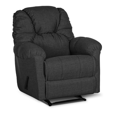 American Polo Recliner Rocking Linen Chair Upholstered With Controllable Back - dark grey-905166-DG (6613423849568)
