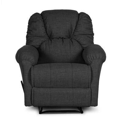 American Polo Recliner Rocking Linen Chair Upholstered With Controllable Back - dark grey-905166-DG (6613423849568)