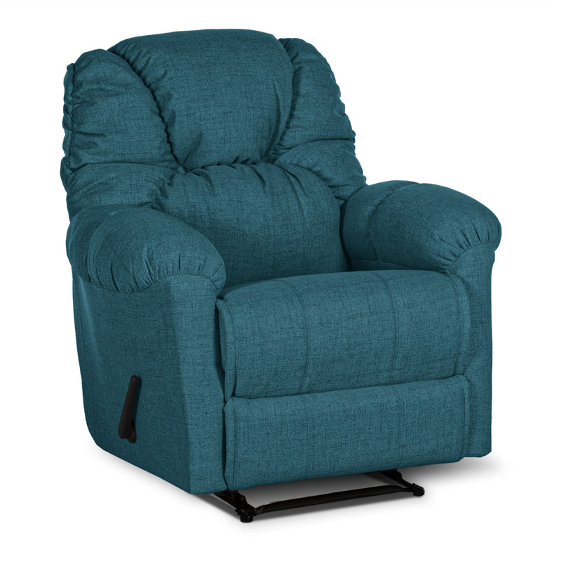 American Polo Recliner Rocking and Rotating Linen Chair Upholstered With Controllable Back  - Turquoise-905167-TE (6613424439392)