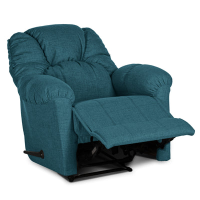 American Polo Recliner Rocking Linen Chair Upholstered With Controllable Back - Turquoise-905166-TE (6613423947872)