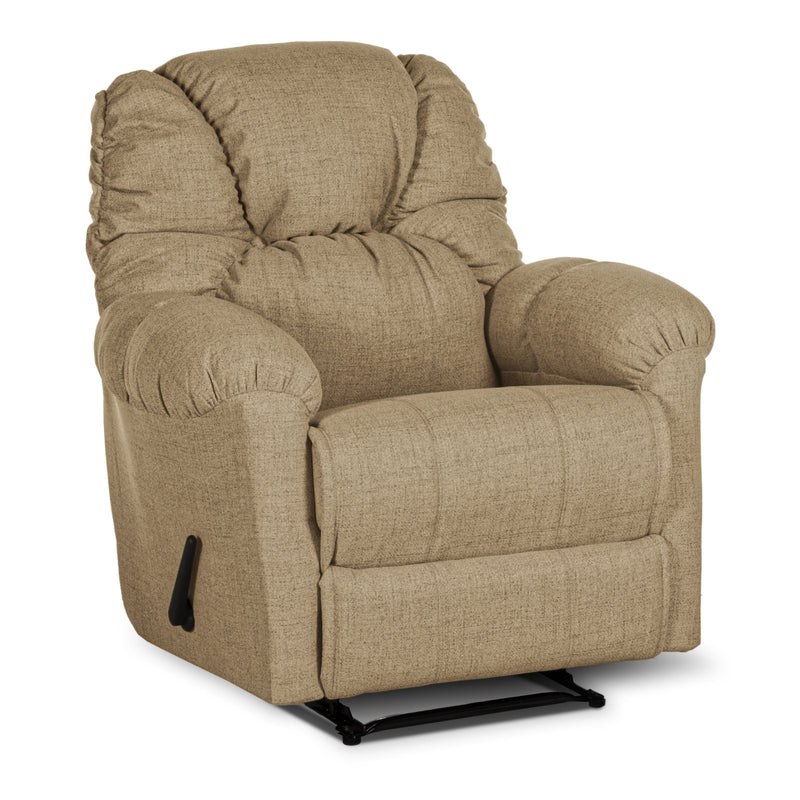 American Polo Recliner Rocking Linen Chair Upholstered With Controllable Back - Linen Beige-905166-G (6613424046176)