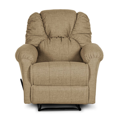 American Polo Recliner Rocking Linen Chair Upholstered With Controllable Back - Linen Beige-905166-G (6613424046176)