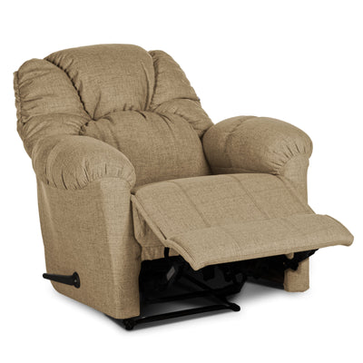 American Polo Recliner Rocking and Rotating Linen Chair Upholstered With Controllable Back  - Linen Beige-905167-G (6613424537696)