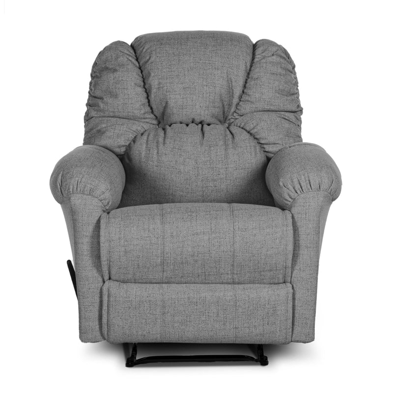American Polo Recliner Rocking Linen Chair Upholstered With Controllable Back - Silver Gray-905166-SB (6613423816800)