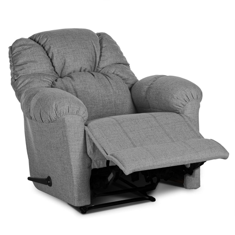 American Polo Classical Linen Recliner Upholstered Chair with Controllable Back - Silver Gray-905165-SB (6613423325280)