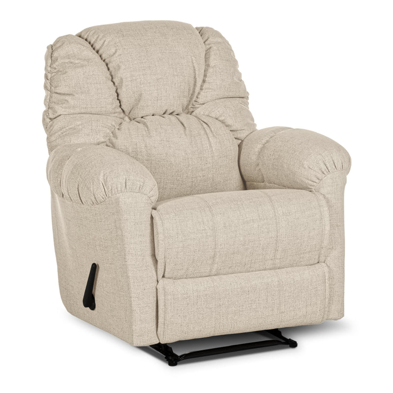 American Polo Classical Linen Recliner Upholstered Chair with Controllable Back - White-905165-W (6613423652960)