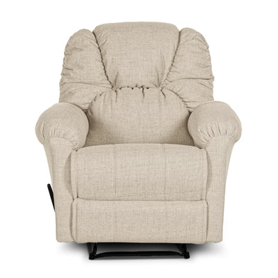 American Polo Recliner Rocking Linen Chair Upholstered With Controllable Back - White-905166-W (6613424144480)