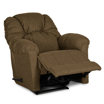 American Polo Recliner Rocking Linen Chair Upholstered With Controllable Back - Light Brown-905166-BE (6613424013408)