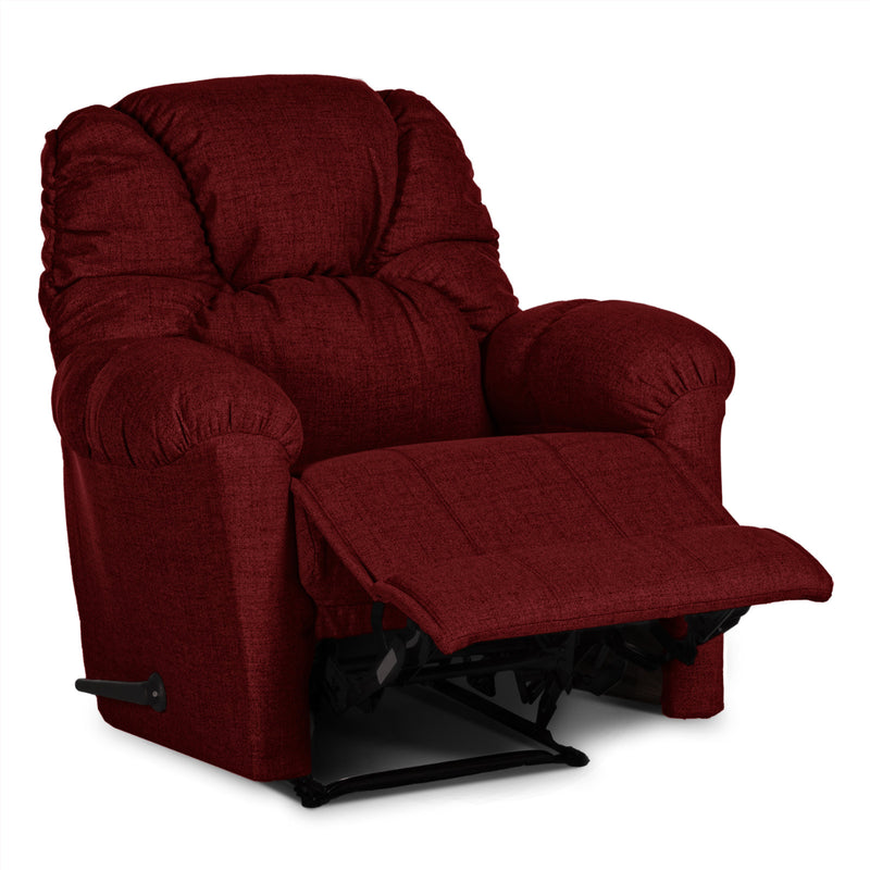 American Polo Recliner Rocking and Rotating Linen Chair Upholstered With Controllable Back  - Red-905167-RE (6613424242784)