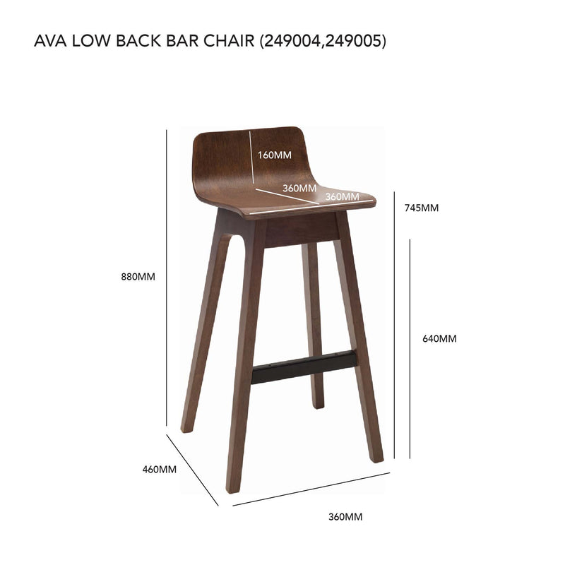 Ava Low Back Bar Chair (6572965789792)