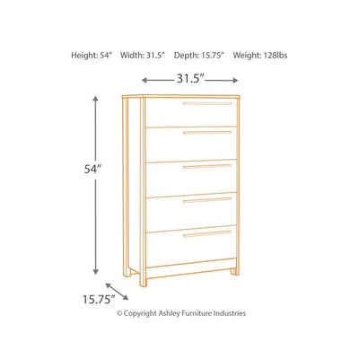 Taupe Five Drawer Chest - Al Rugaib Furniture (4299939545184)