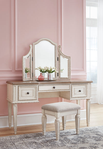 Realyn Vanity and Mirror with Stool (4596925464672)