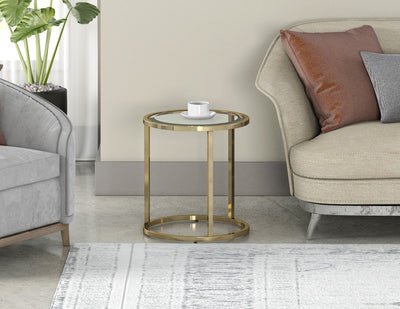 GOLD Glass ROUND SIDE TABLE (6650220445792)
