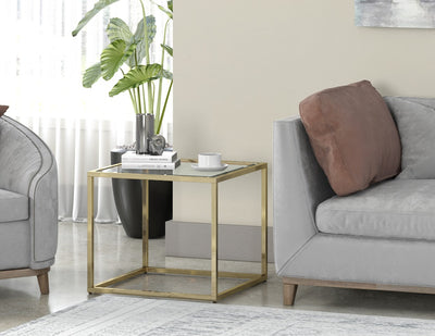 GOLD Glass SQUARE SIDE TABLE (6650220839008)
