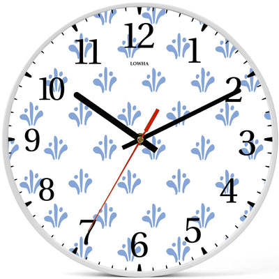 Wall Clock Decorative small fllowers Battery Operated -LWHSWC30W-C104 (6622834688096)