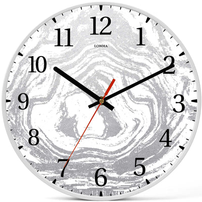 Wall Clock Decorative silver Battery Operated -LWHSWC30W-C108 (6622834819168)