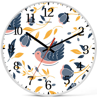 Wall Clock Decorative roase Bird Battery Operated -LWHSWC30W-C115 (6622835048544)