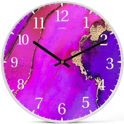 Wall Clock Decorative purple Battery Operated -LWHSWC30W-C119 (6622835179616)