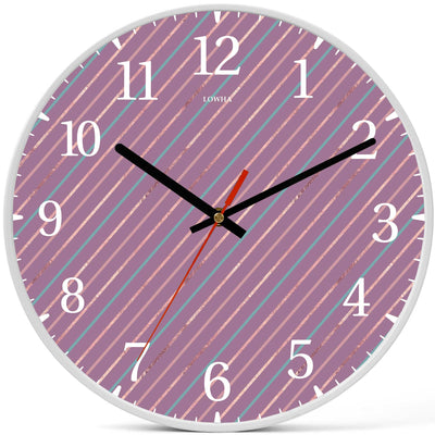 Wall Clock Decorative Pink lins Battery Operated -LWHSWC30W-C126 (6622835408992)