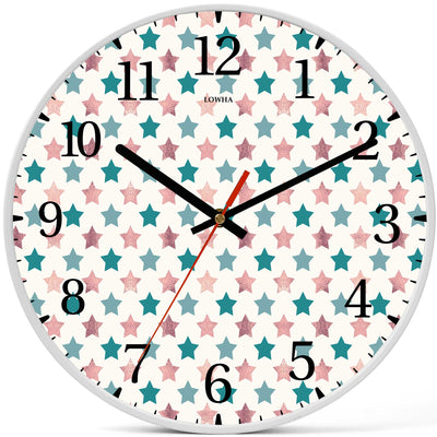 Wall Clock Decorative stars Battery Operated -LWHSWC30W-C127 (6622835441760)
