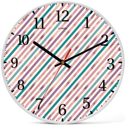Wall Clock Decorative Striped lines Battery Operated -LWHSWC30W-C134 (6622835671136)