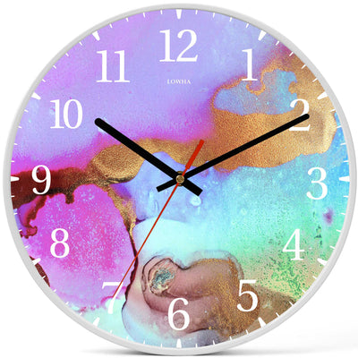 Wall Clock Decorative pink water ink Battery Operated -LWHSWC30W-C139 (6622835834976)
