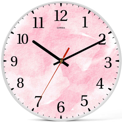 Wall Clock Decorative pink water color Battery Operated -LWHSWC30W-C140 (6622835900512)