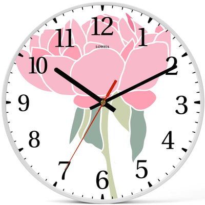 Wall Clock Decorative pink rose Battery Operated -LWHSWC30W-C141 (6622835933280)