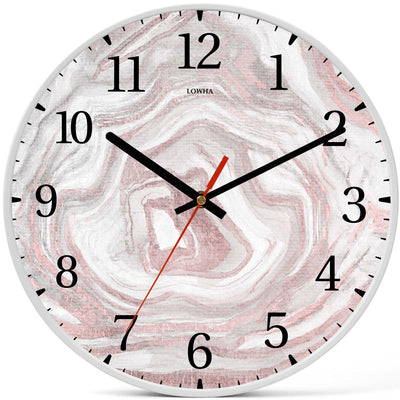 Wall Clock Decorative pink waves Battery Operated -LWHSWC30W-C146 (6622836097120)