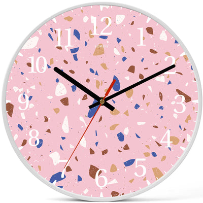 Wall Clock Decorative pink Terrazzo Battery Operated -LWHSWC30W-C153 (6622836326496)